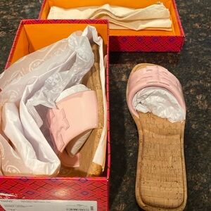 Baby Pink Tory Burch Petunia Slides Brand New